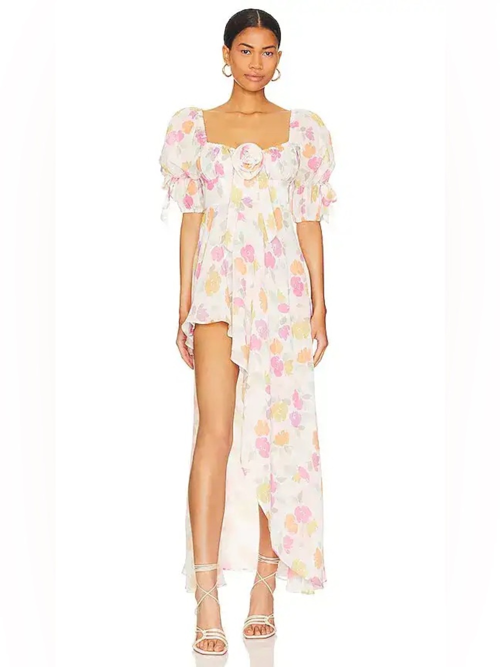 For Love & Lemons Petal Midi Dress in Cream